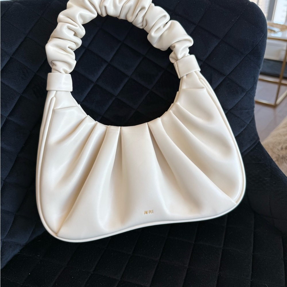 JW PEI White Pleated Shoulder Bag